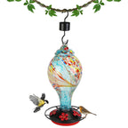 Cozymere Hand-Blown Glass Hummingbird Feeder